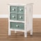 Baxton Studio Angeline Antique White and Teal Finished Wood 5-Drawer Chest 152-9187 - alternate 4